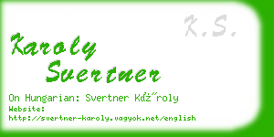 karoly svertner business card